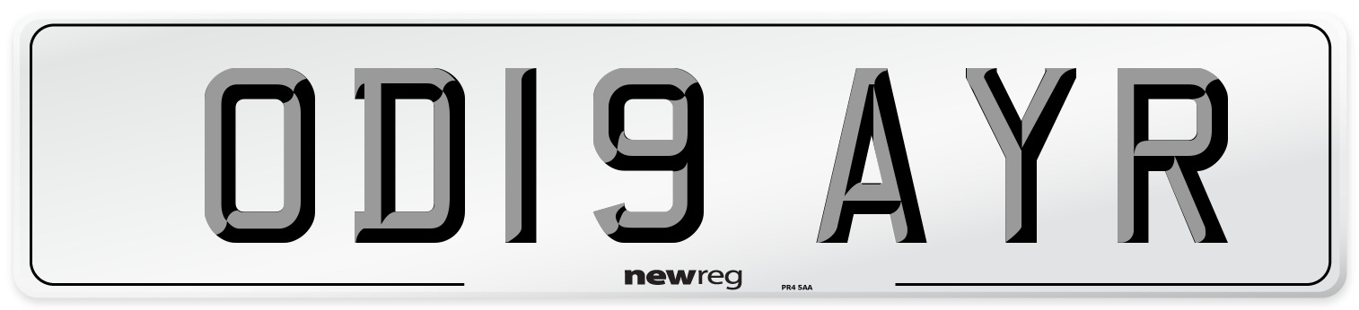 OD19 AYR Number Plate from New Reg